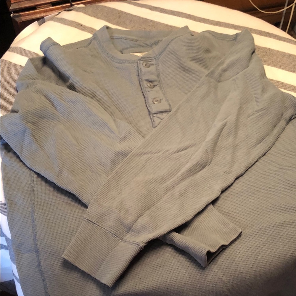 Men's Long-Sleeve Henley Sweater - Sage Green - Picture 5 of 11